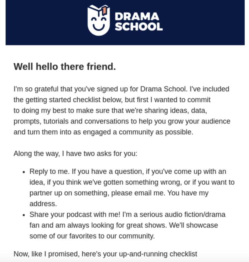 Drama School Long Email Example Sample